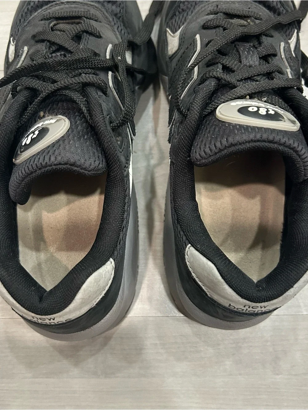 New Balance 580 Shoes Men's Size 7.5 Black Shadow Grey Suede Sneakers MT580MDB